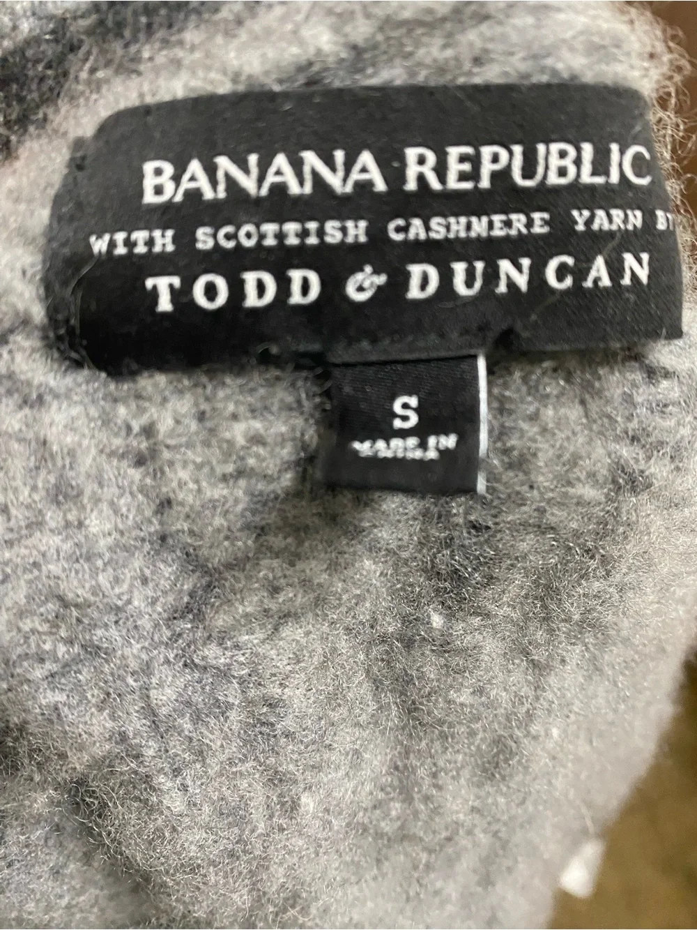 Banana Republic Todd & Duncan Scottish Cashmere Cable Knit Full Zip Sweater S